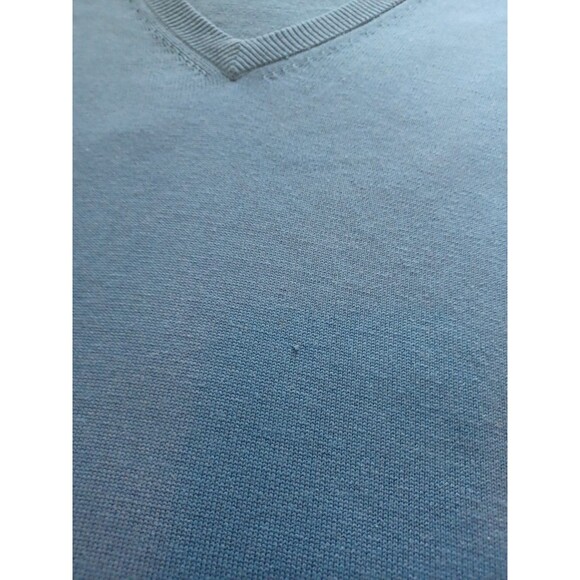 Allen Solly blue silkblend Vneck sweater mens M pullover classic golf office - Picture 6 of 8